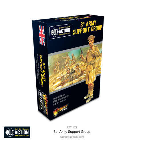 Bolt Action: British - 8th Army Support Group (HQ, Mortar & MMG)