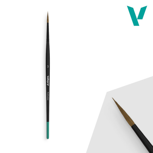 VAL B01003 Brush: Vallejo Pro Modeler - Natural Hair Round Brush No. 3