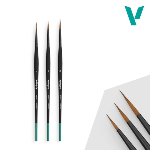 VAL B02991 Brush: Vallejo Detail - Design Set Synthetic Fibers (Sizes 0, 1 & 2)