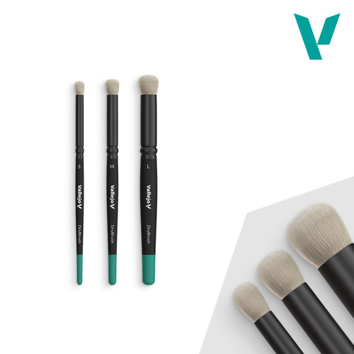 VAL B07990 Brush: Vallejo Drybrush Set