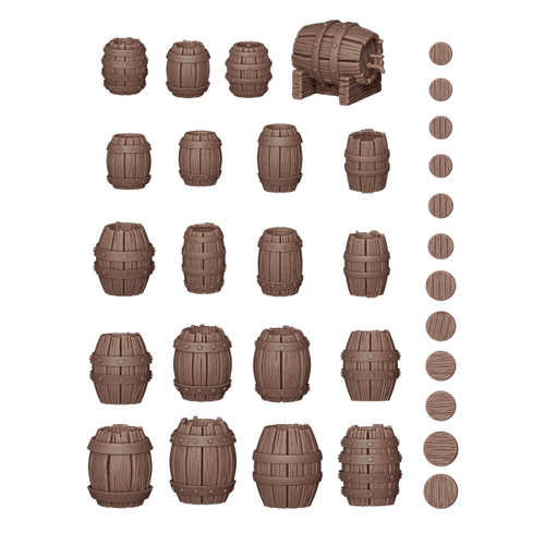 Wood Barrels - Basing Bits (32 Pieces)