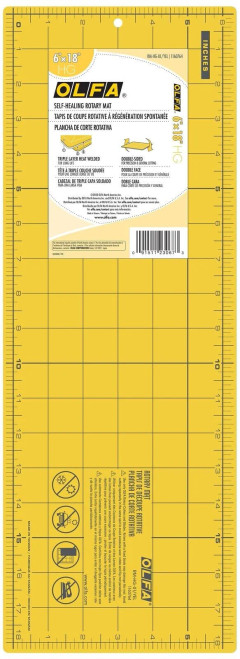 OLFA RM-HG-01/YEL 6" x 18" Double Sided Rotary Mat, Yellow