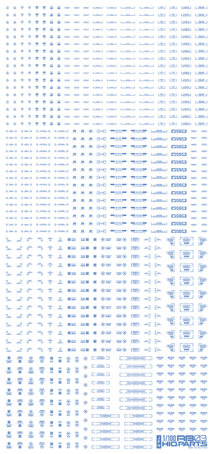 1/100 RB03 Caution Decal One Color Blue (1 pc)