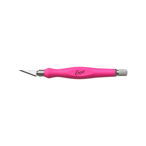 Excel K-26 Pink Fit Grip Knife w Contoured Rubberized Grip - 16028