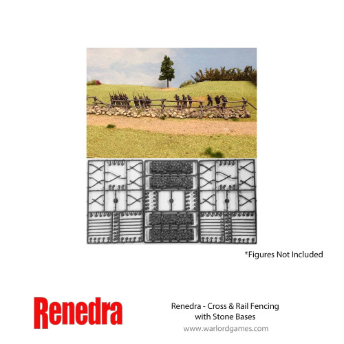 SCENERY: 28mm Cross & Rail Fencing - RENRN23