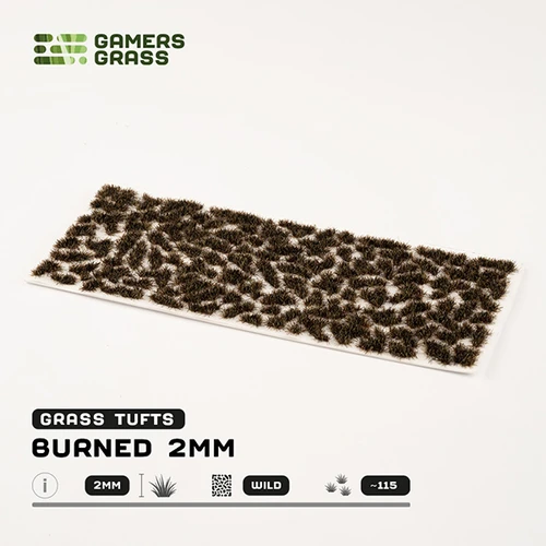GGR2BUR - Grass Tufts:  Burned 2mm - Wild