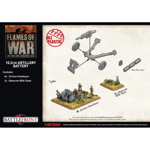 15mm German 10.5cm Artillery Battery - GBX205