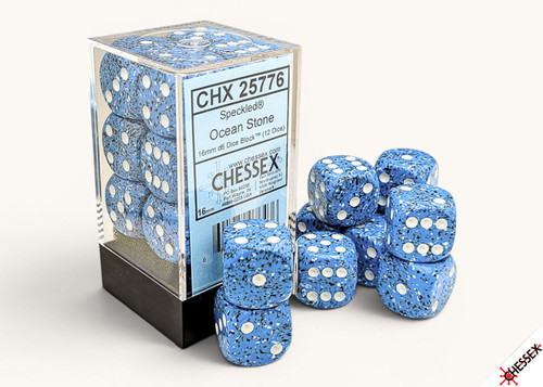 [PREORDER] 25776 - Speckled Ocean Stone 16mm d6 Dice Block (12 dice)