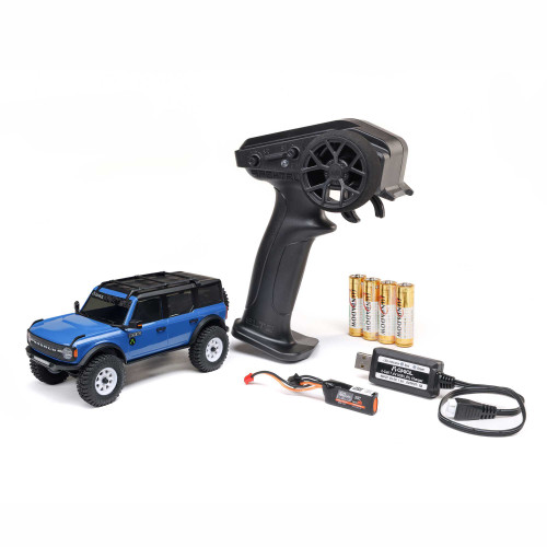 1/30 SCX30 Ford Bronco 4X4 RTR Brushed Rock Crawler, Blue