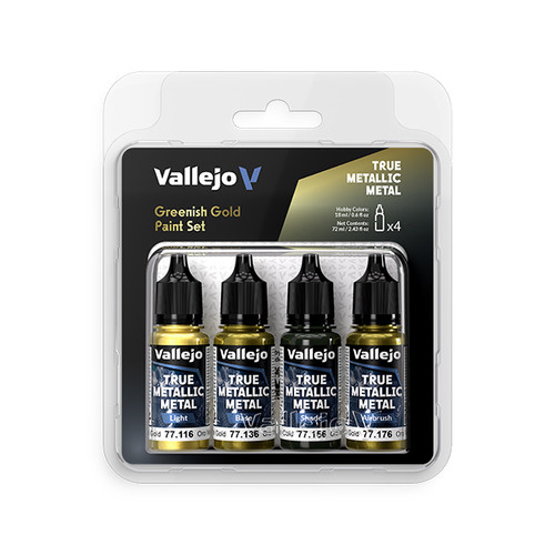 VAL77267 True Metallic Metal Set: Greenish Gold (4 Color Set)