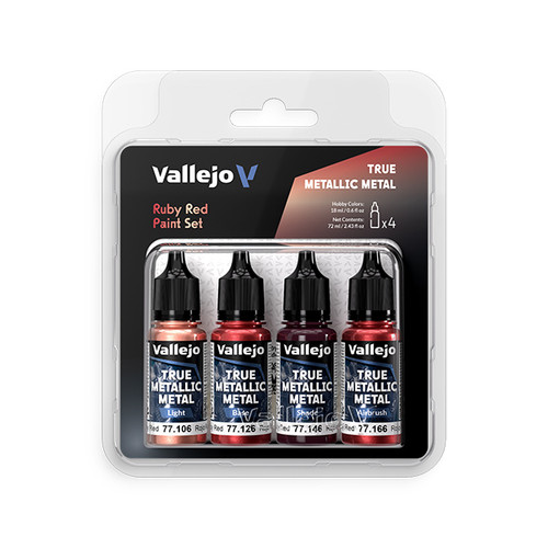 VAL77254 True Metallic Metal Set: Ruby Red (4 Color Set)