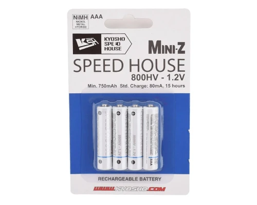 Kyosho Speed House Mini-Z AAA NiMh Batteries (800HV) (4)