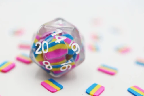 Pansexual Flag RPG Dice Set