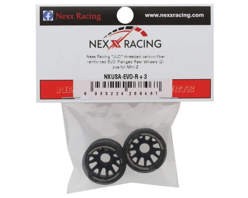 Mini-Z "JUD" EVO Rear Threaded Side-Wall RWD Carbon-Fiber Rims (3mm Offset) (Black) (2)