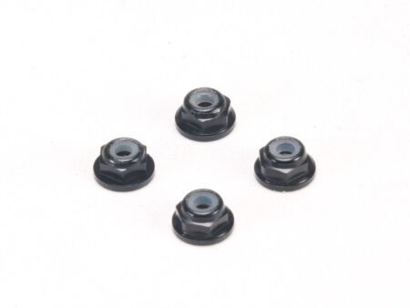 Aluminum 2mm Flanged Wheel Lock Nut - Black