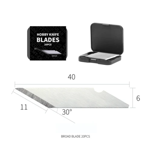 Hobby Knife Spare Blades - Broad (20pcs)