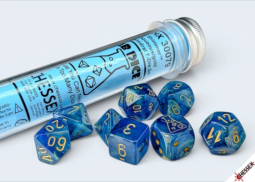 30079 - Shimmer Aqueos/ Polyhedral 7-Dice Set (with bonus die)