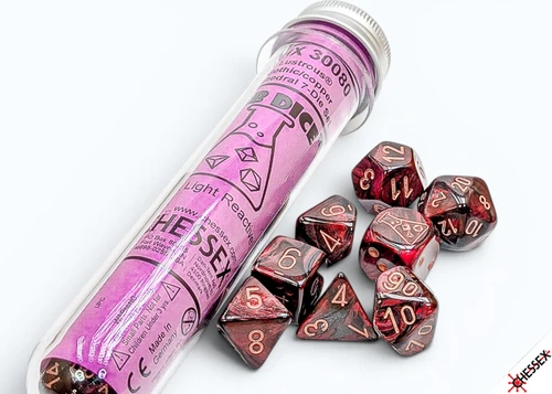 30080 - Lustrous Gothic/ Polyhedral 7-Dice Set (with bonus die)