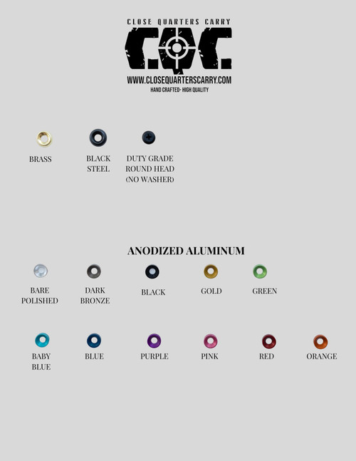 ANNODIZED aluminum WASHER OPTIONS