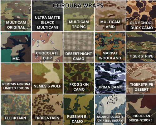 Adhesive-backed Cordura wrap sheet for holsters and gear