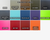 arbon fiber finish color chart for custom concealed carry holsters featuring black, seafoam blue, OD green, police blue, purple, zombie green, FDE, white, gray, blood red, EMT red, hot pink, and additional color options.