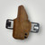 Rear angle of Close Quarters Carry IWB/OWB conversion holster in brown floral leather wrap. Displays Monoblock screw mounts and Qualifier Strap attachment for outside-the-waistband configuration.