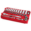 Milwaukee 48-22-9481 28PC 3/8" Drive Ratchet & Socket Set With PACKOUT Low-Profile Compact Organizer - SAE