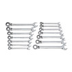 GearWrench 85142 14 Pc. 72-Tooth 12 Point Reversible Ratcheting Combination SAE/Metric Wrench Set