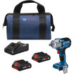 Bosch GDS18V-330CB25 18V Brushless Connected-Ready 1/2 In. Mid-Torque Impact Wrench Kit With Frictin Ring And Thru-Hole And (2) CORE18V 4.0 Ah Compact Batteries