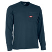 Milwaukee 606BL Heavy Duty Pocket Long Sleeve T-Shirt Blue