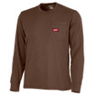 Milwaukee 606BR Heavy Duty Pocket Long Sleeve T-Shirt Brown
