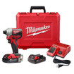 Milwaukee 2850-22CT M18 Compact Brushless 1/4 in. Hex Impact Driver Kit