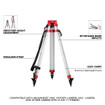 Milwaukee 3701-21T M18 Red Exterior Rotary Laser Level Kit w/ Receiver, Tripod, & Grade Rod