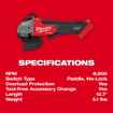 Milwaukee 2880-21F M18 FUEL 5 in. Grinder with REDLITHIUM Forge XC6.0 Kit