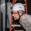 Klein 60146 Safety Helmet Non-Vented-Class E with Rechargeable Headlamp White