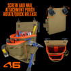 Atlas 46 Screw and Nail Attachment Pouch ROTATE/QUICK RELEASE Coyote/Orange