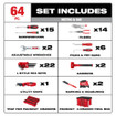 Milwaukee 48-22-9493 64pc. Hand Tool Set with PACKOUT 4 Drawer Tool Box
