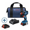Bosch GDX18V-1800B12 18V Impact Driver/Wrench Kit W/BONUS 4.0Ah Battery