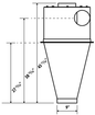 Oneida SSK090000 7 x 8 In. Steel C-950 Cyclone Separator