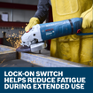 Bosch GWS22-180J 7 In. Large Angle Grinder - 15 Amp W/ Lock-On Trigger Switch