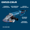 Bosch GWS25-230JR 9 In. Large Angle Grinder - 15 Amp W/ Lock-On Trigger Switch and Rotatable Main Handle