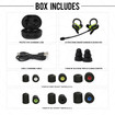 ISOtunes IT-75 ULTRACOMM Aware True Wireless Bluetooth Earbuds - Black/Safety Green Ambient Listening Technology Detachable Boom Mic