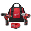 Milwaukee 2494-22 M12 Cordless LITHIUM-ION 2-Tool Combo Kit