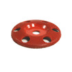Saburrtooth SD470H-5/8 4 In x 5/8 In Disc Wheel Flat Face Medium Red