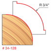 Freud 34-128 3/4 Radius Rounding Over Bit (Quadra-Cut)