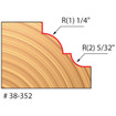 Freud 38-352 1-1/2 (Dia.) Classical Cove & Bead Bit (Quadra-Cut)