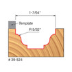 Freud 39-524 5/32 Radius Top Bearing Fillet Ogee Groove Bit With 3/8 Shank