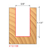 Freud 12-138 5/8 (Dia.) Double Flute Straight Bit (Double Grind)