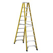 Featherlite Ladders 10' 6610 Fiberglass Twin Step Ladder, Type 1A, 300 Lb Load Capacity