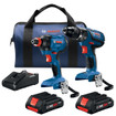 Bosch GXL18V-224B25 18V 2-Tool Combo Kit With Connected-Ready Freak Two-In-One Bit/Socket Impact Driver and Brute Tough 1/2 In. Hammer Drill/Driver